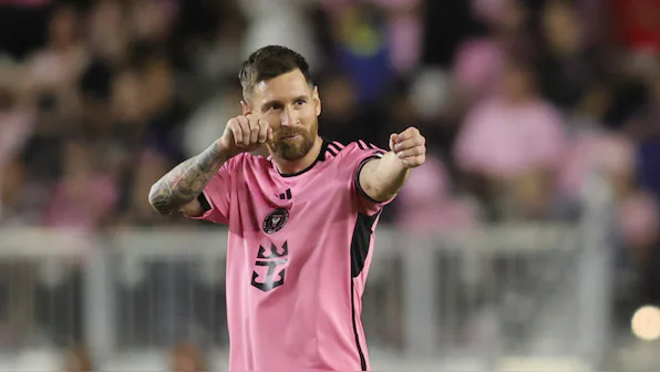 Leo Messi celebrando un gol con Inter Miami